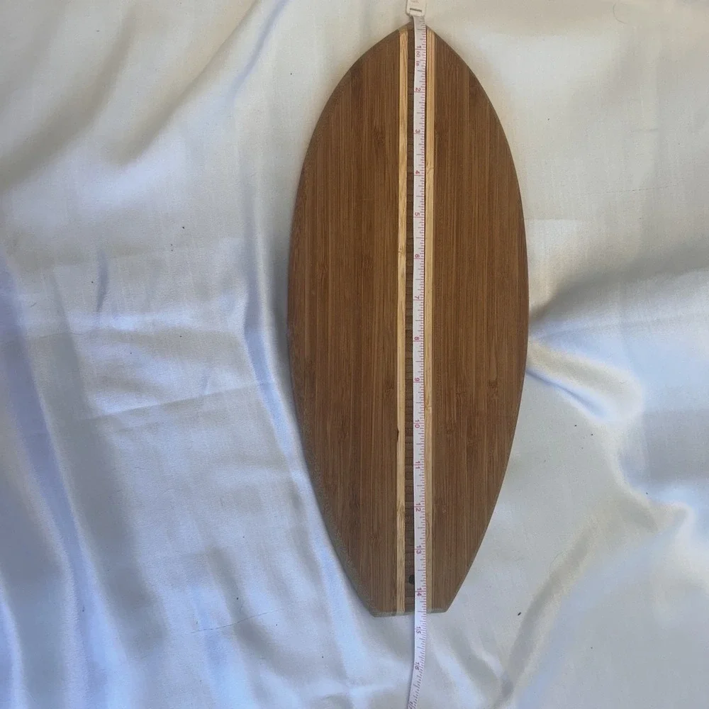Bamboo Small Cutting Board Surfboard Shape 14.5 in long